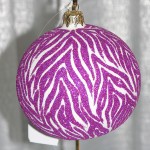 Glittered "Pink Zeba" ball ornament from Thomas Glenn Holidays