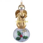 Soffieria De Carlini, Vintage Style Angel on Ball with Holly