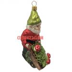 Gnome with Wheelbarrow of Mushrooms Ornament