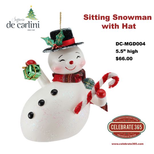 Soffieria De Carlini, Sitting Snowman with Hat