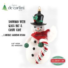 Soffieria De Carlini, Snowman with Glass Hat & Candy Cane