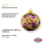 Iness Ukraine Glass, Arabesque, Purple