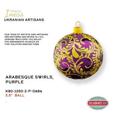 Iness Ukraine Glass, Arabesque, Purple