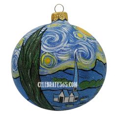 Thomas Glenn Holidays, Vincent Swirly Starry Night Ball Ornament