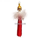Soffieria De Carlini, Lady in Slim Red Dress with White Feather Wrap