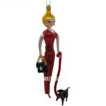 Soffieria De Carlini, Lady in Red Glitter with Dog