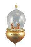 Soffieria De Carlini, Globe Nativity with Twisted Base Ornament, Gold