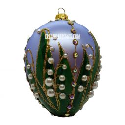 Thomas Glenn Holidays Ornament, Lily of the Valley Egg, Light Blue