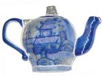 Thomas Glenn Blue Canton Pagoda Teapot