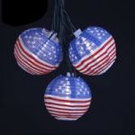 USA Flag Lanterns Light Set